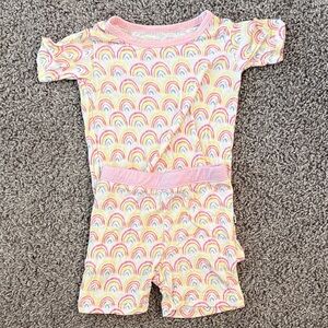 Little Sleepies Pastel Rainbow Pajama Shorty Set